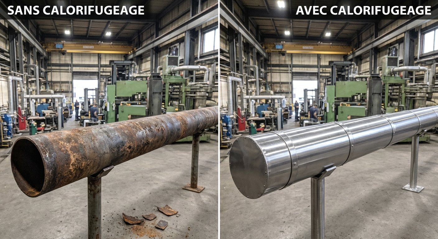 Calorifugeage longueurs droites de tuyaux